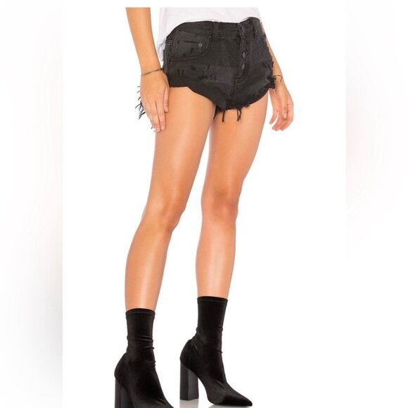 OneTeaspoon Black Bandits Long Rise Button Fly Twisted Cuff Hem Women’s Size 26 - Picture 9 of 9